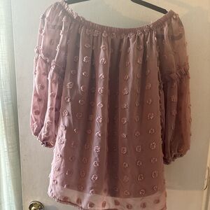 Chic Off-Shoulder Pink Blouse